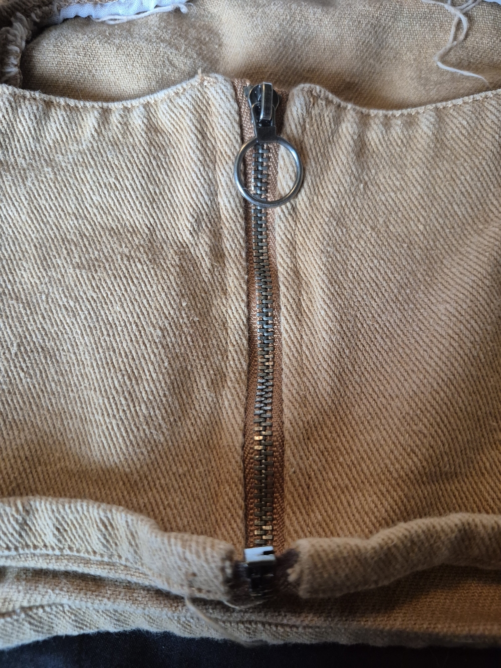 Tan Faux Button Crop Top - Picture 3 of 7